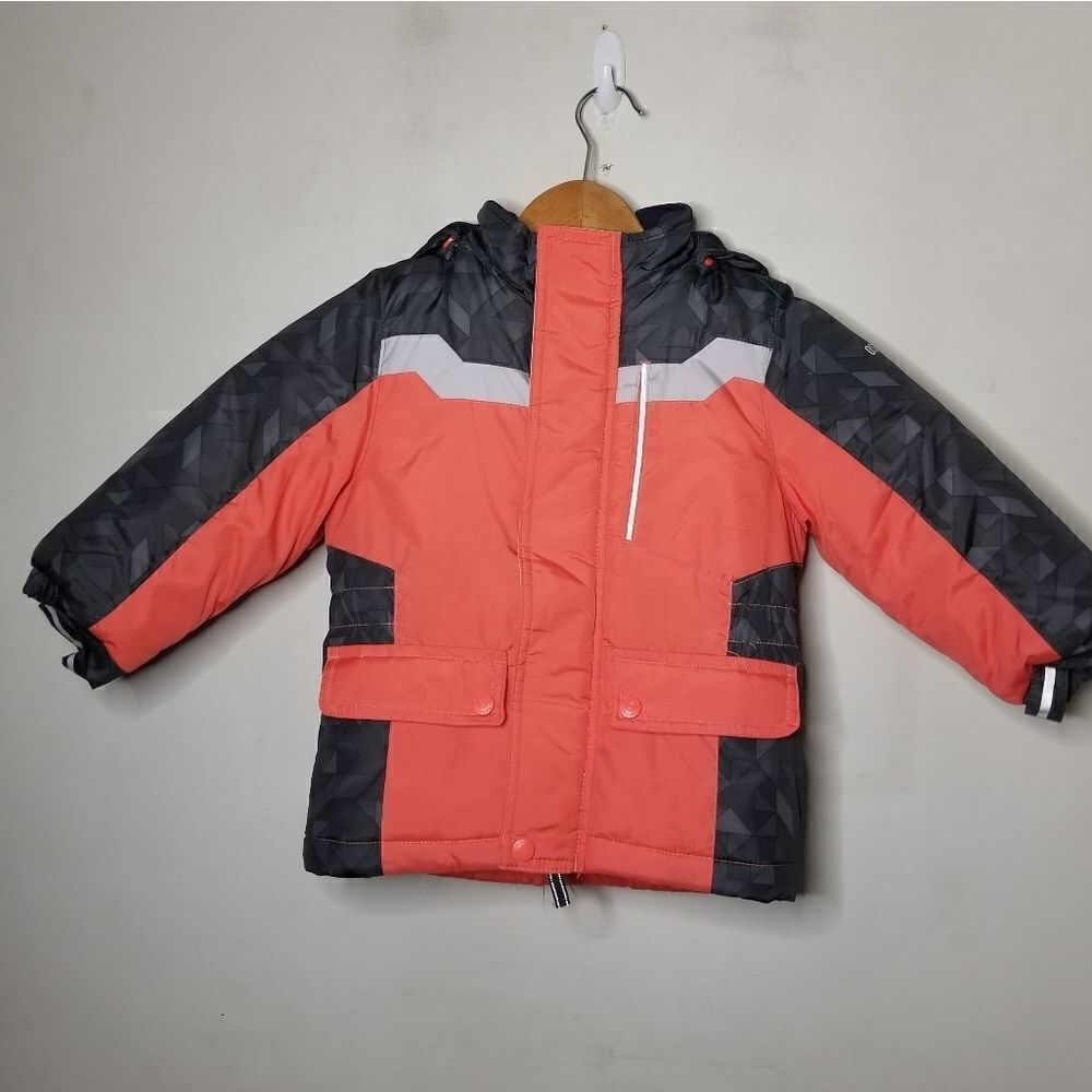 Kids coat coral color winter snow size 3T hooded warm